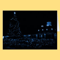 Blue Christmas Village cards