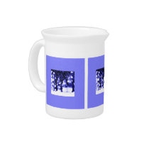 Blue Christmas Winter Snowman Family Pitchers
