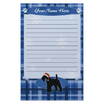 Blue Christmas Wire Fox Terrier Stationery