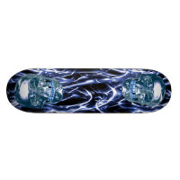 Blue Chrome Skulls Skateboard