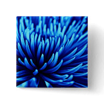 Blue Chrysanthemum flower button pin badge buttons