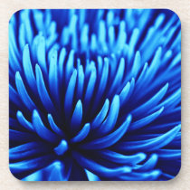 Blue Chrysanthemum flower coaster set cork coasters