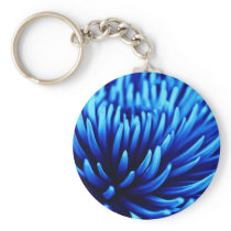 Blue Chrysanthemum flower keychain keychains