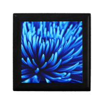 Blue Chrysanthemum flower wooden trinket gift box gift boxes