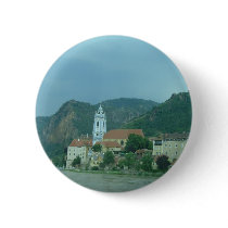 Blue Church in Dürnstein Pinback Button