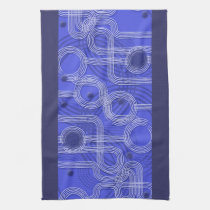 Blue circle and track kitchen tea towel kitchen towels