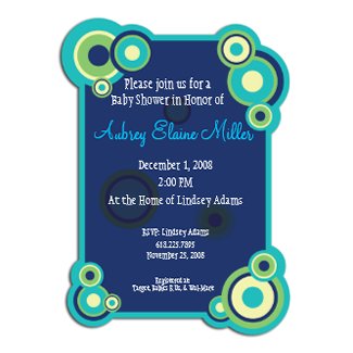 Blue Circle Baby Shower Invitation postcard