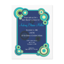 Blue Circle Baby Shower Invitation Postcard