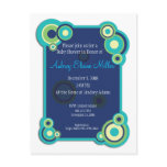 Blue Circle Baby Shower Invitation Postcard