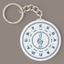 Blue Circle of Fifths keychains