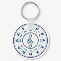 Blue Circle of Fifths keychains