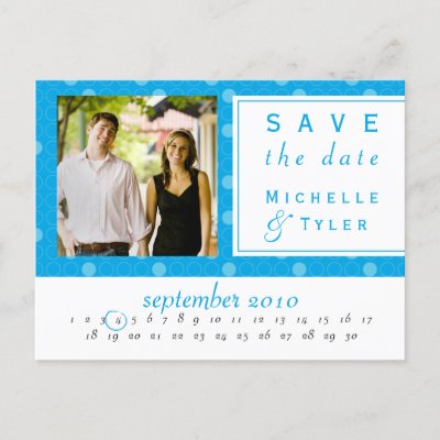 Blue Circle Save the Date Card Postcards