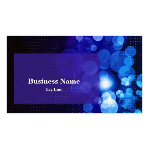Blue Circles Background Busines Card Business Card (front side)