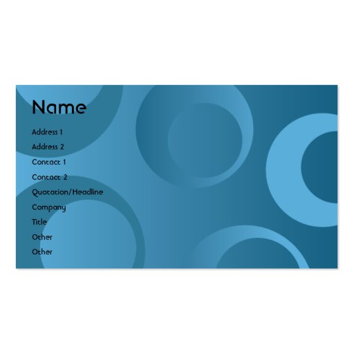 Blue Circles - Business Business Card Templates (front side)