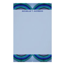 blue circles customized stationery