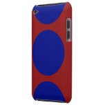 Blue Circles on Red iPod Case-Mate Cases