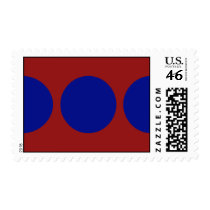 Blue Circles on Red – Medium stamps