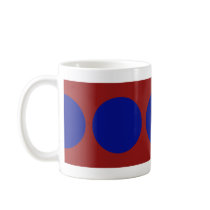 Blue Circles on Red mugs