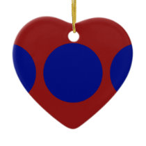 Blue Circles on Red ornaments