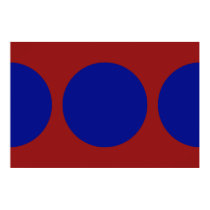 Blue Circles on Red posters