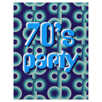 Blue circles Seventies party Full Color Flyer