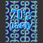 Blue circles Seventies party flyers