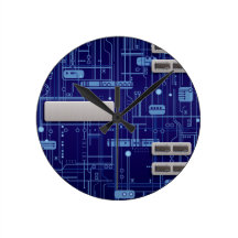 Blue Circuit Board Clock