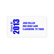 Blue Class of 2013 Graduation Address Label