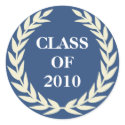 Blue class of school college graduation gift tag sticker