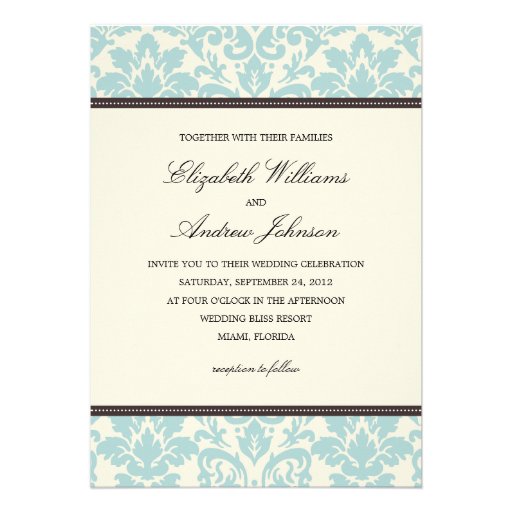 BLUE CLASSY DAMASK | WEDDING INVITATION