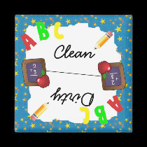 Blue Clean & Dirty School Chalkboard Magnet magnets