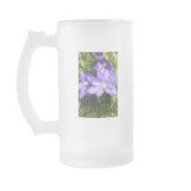 Blue Clematis Tall Frosted Mug