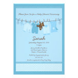 Blue Clothesline Baby Shower Invitation