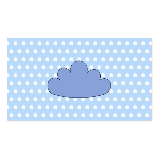 Blue Cloud on Blue and White Polka Dots. Business Card (back side)