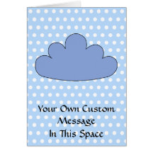 Blue Cloud on Blue and White Polka Dots. Cards