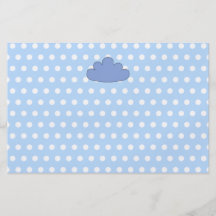 Blue Cloud on Blue and White Polka Dots. Custom Flyer
