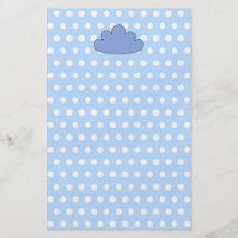 Blue Cloud on Blue and White Polka Dots. Flyers