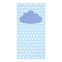 Blue Cloud on Blue and White Polka Dots. Photo Cards