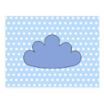Blue Cloud on Blue and White Polka Dots. Postcard