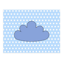 Blue Cloud on Blue and White Polka Dots. Postcard