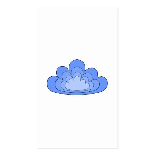 Blue Cloud on White Background. Business Card Template (front side)