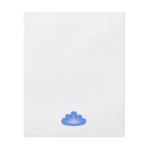 Blue Cloud on White Background. Flyer Design