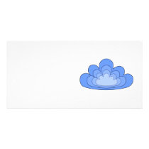 Blue Cloud on White Background. Customized Photo Card