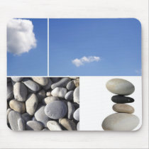 Blue cloudy sky and pebbles mousepads by affreeisenlohr Blue cloudy sky and pebbles mousepads
