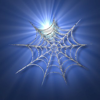 Blue Cobweb Sunburst Stickers for Halloween sticker