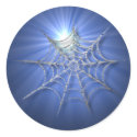 Blue Cobweb Sunburst Stickers for Halloween by angela65 Blue Cobweb Sunburst Stickers for Halloween