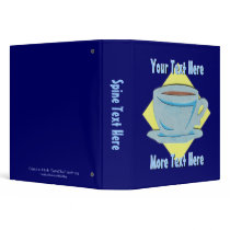 Blue Coffee Cup Binder by Customizables Blue Coffee Cup Binder