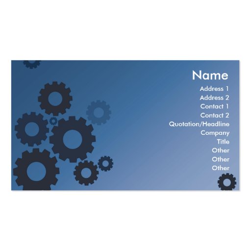 Blue Cogs - Business Business Card Template (front side)