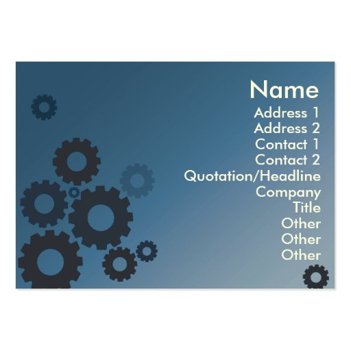 Blue Cogs - Chubby Business Card Template (front side)