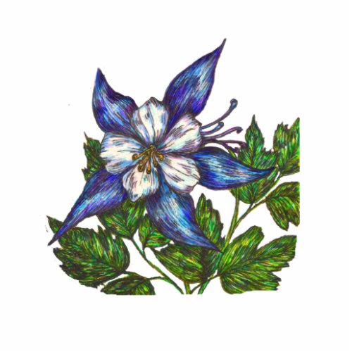 blue columbine photosculpture